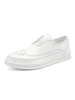 Hommes Robe Chaussures Fashion Rond Toe Strap Réglable Low-Tops en cuir PU Chaussures blanches