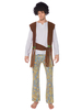 Hommes Rétro Cosplay Vintage Ensemble Café Marron Hippies Polyester Imprimé Floral Manches Longues Costumes Rétro Ensemble Complet