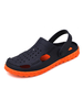 Hommes Sandales Slip-On Color Block En Cuir PU Semelle EVA Orange Sabots