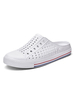 Hommes Sandales Slip-On En Cuir PU Semelle EVA Bout Rond Casual Sabots Blancs Chaussures