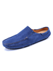 Hommes Sandales Slip-On Suede Leather Rubber Sole Slipper Solid Color Mens Slipper