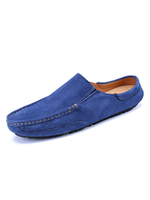Hommes Sandales Slip-On Suede Leather Rubber Sole Slipper Solid Color Mens Slipper