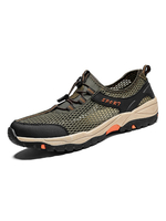 Hommes Sneakers Comfy Mesh Round Toe Athletic Casual Solid Color Summer Sneakers