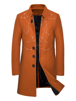 Hommes Vestes Manteaux Col Haut Manches Longues Casual Camel Mode Camel Longs Manteaux