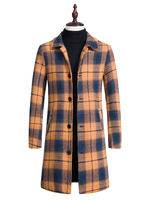 Hommes Vestes Manteaux Col Haut Manches Longues Oeuvre Casual Jaune Beaux Manteaux Longs