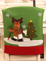 Housse de chaise de Noël verte Fibre de polyester Costumes de vacances de Noël