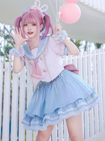 Idol Vêtements Lolita Outfit bleu dentelle d\