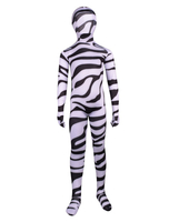 Imprimé de Zebra Body blanc Lycra unisexe Zentai de Déguisements Halloween costumes pour enfants Déguisements Halloween
