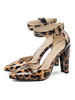 Imprimé léopard talons hauts sangle de cheville bout pointu Dorsay Slim bloc talon pompes