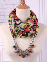 Infinity Scarf Print Chain Rainbow Coconut Shell Scarves
