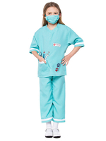 Infirmière enfants Costumes Blouse Blouse Pantalons 2 pièces Ensemble de polyester Fibre Enfant Halloween Costume complet