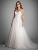 Ivoire A-ligne Robes De Mariée Avec Train Sans Manches Dos Nu Tulle Dentelle Bretelles Longues Robes De Mariée