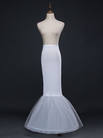 Ivoire jupon Tulle longue sirène 1 couche 2 cerceau jupon nuptiale de mariage