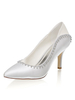 Ivroy Chaussures De Mariage Satin Bout Pointu Strass Chaussures De Mariée À Talons Hauts