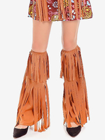 Jambières À Franges Marron Femme Accessoire Rétro Vintage Déguisement
