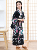 Japonais Costumes Kimono Enfant Robe Noire en Oriental Ensemble des Costumes de Fêtes Déguisements Halloween Déguisement Carnaval
