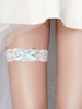 Jarretière de mariage Dentelle blanche Détails en métal Jarretière de mariage