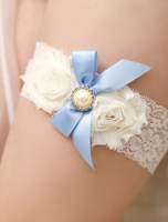 Jarretière de mariage en dentelle ivoire