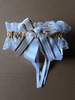 Jarretière de mariage en organza avec nœud