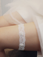 Jarretière De Mariage Pour La Mariée Belle Dentelle Cloutée