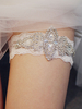 Jarretière de mariage pour la mariée en polyester blanc strass jarretières mariage