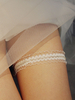 Jarretière de mariage pour les jarretières de mariage en strass de polyester blanc