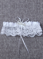 Jarretière de mariée en dentelle blanche