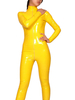 jaune en PVC avec fermeture de zip devant Déguisements Halloween Toussaint Cosplay Costume