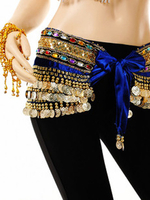 Jaune Perles Lint 100% Belly dance hip Foulard Déguisements Halloween