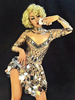 Jazz Dance Costume femmes perlées Sexy à manches longues paillettes discothèque usure Déguisements Halloween