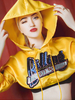 Jazz Dance Costume Top Yellow Sequin Letters Women Nightclub Wear Hoodie Crop Top Déguisements Halloween