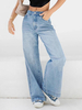 Jean ample pour femme pantalon en denim droit décontracté à jambe large pour printemps 2025