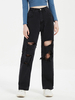Jean Pantalons Longs Femme Coupe Cintrée avec Boutons avec Poches Unicolore