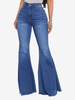 Jeans Femme Bas De Cloche En Coton Décontracté Pantalon À Pattes D
