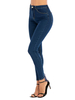 Jeans femme bleu profond denim taille haute taille fuselée pantalon
