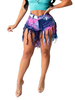 Jeans Femme Cowboy Fringe Taille Surélevée Denim