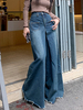 Jeans Femme Mode Large Coton Cloche Bas