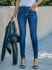 Jeans Pantalon En Denim Femme Chic Taille Rehaussée Polyester