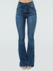 Jeans Pour Femme Bas De Cloche En Coton Moulant Moderne Pantalon À Pattes D