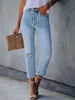 Jeans pour femme Cool Cotton Jeans déchirés mode bleu ciel
