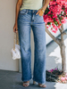 Jeans Pour Femme Décontracté Taille Naturelle Coton