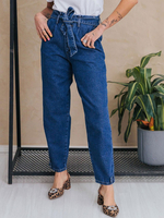 Jeans pour femme Jeans droit vintage en coton droit bleu moderne