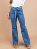 Jeans Pour Femme Taille Surélevée En Coton Bleu Jean Skinny Brodé