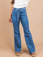 Jeans Pour Femme Taille Surélevée En Coton Bleu Jean Skinny Brodé