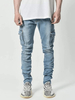 Jeans pour hommes Casual Distressed Antique Design Skinny Light Blue Sky Pantalon en denim