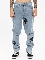 Jeans pour hommes Casual Distressed Antique Design Skinny Light Blue Sky Pants