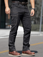 Jeans pour hommes Jeans à la mode pour hommes Casual Zipper Straight Black Deep Blue