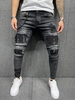 Jeans pour hommes Jeans à la mode pour hommes Chic vieilli design antique skinny noir noir