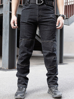 Jeans pour hommes Jeans pour hommes Casual Zipper Straight Black Deep Blue