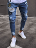 Jeans pour hommes Jeans pour hommes Chic en détresse Design antique Skinny Light Blue Sky Deep Blue